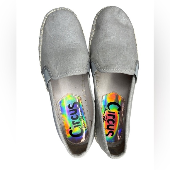 Sam Edelman’s Circus Glitter Silver Christina Espadrilles Platform Slip-Ons SZ 7 - Picture 8 of 11